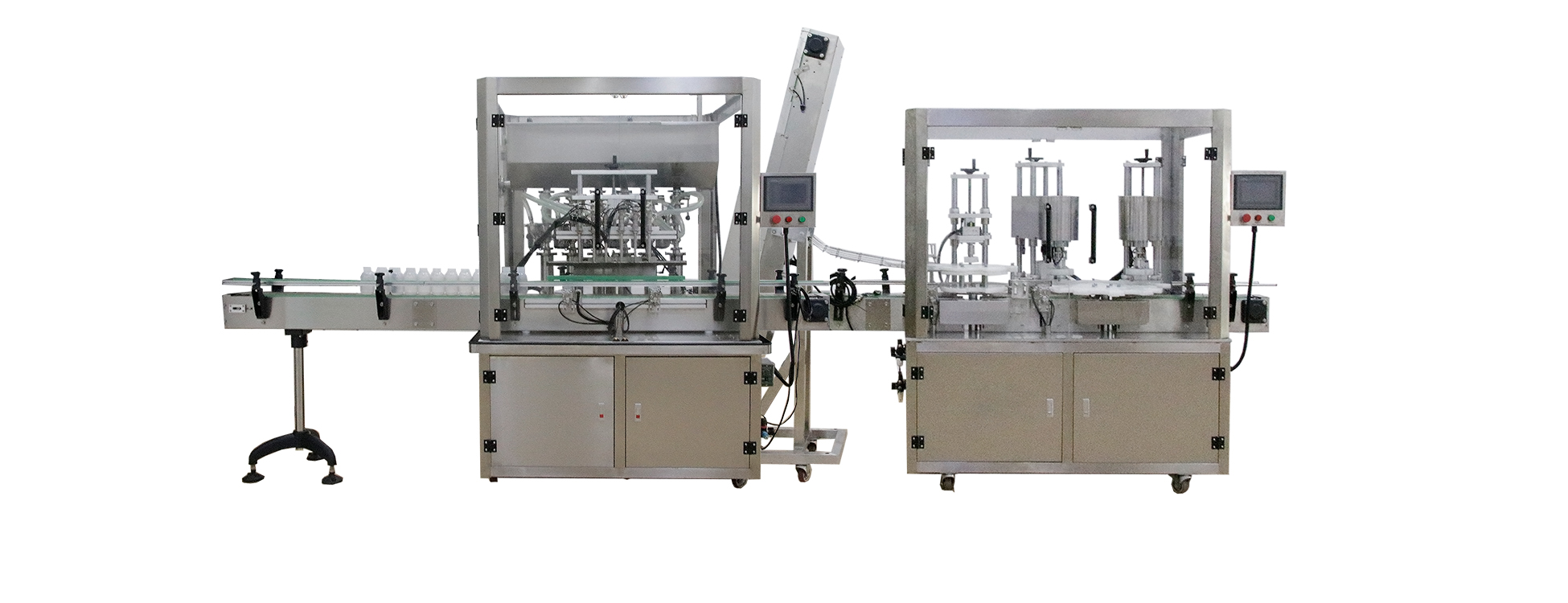 全自動(dòng)液體灌裝機(jī)+全自動(dòng)旋蓋機(jī)